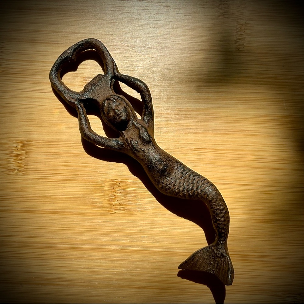 Vintage Antique Mermaid Cast Iron Bottle Opener